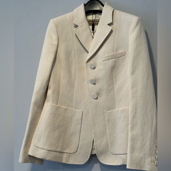 Burberry cotton , linen blend jacket size US4 - Picture 3 of 15